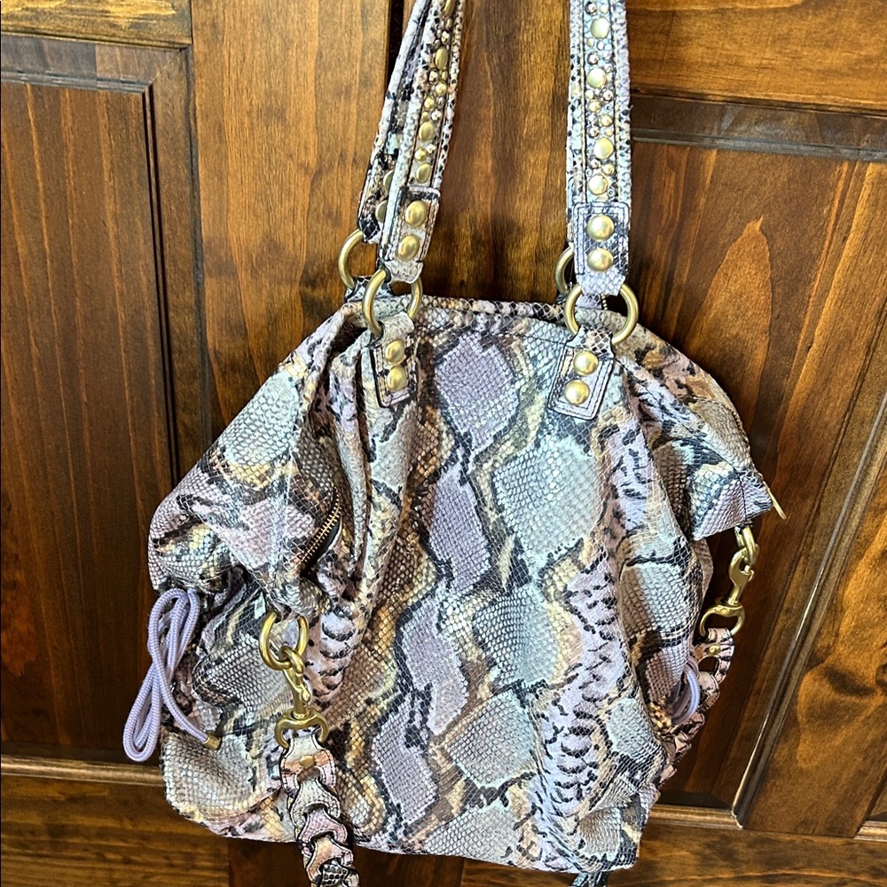Coach Poppy Snake Print Shoulder Bag with crossbody strap - Picture 8 of 16